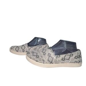TOMS Black Diamond Jacquard Rubber Sole Womens Classic Slip-On‎ Casual Shoes 8